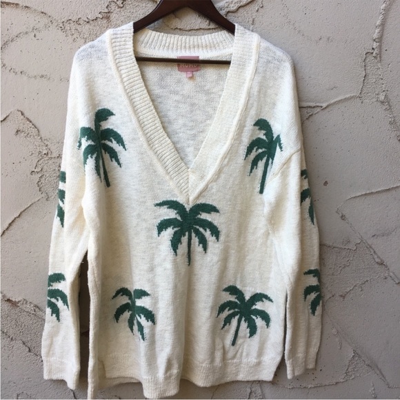 RARE Show Me Your Mumu Gilligan Palm Tree Sweater I Size M - Picture 2 of 3